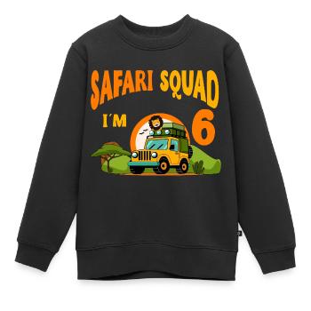 Safari Birthday Party - 6th Birthday Boy 6 Years - Kinder Premium Organic Sweatshirt - Schwarz - Vorne - AI Model Kid Female (0cm)