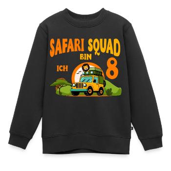Motif d’anniversaire safari 8 ans garçons - Sweat Premium enfant bio - noir - Devant - AI Model Kid Female (0cm)
