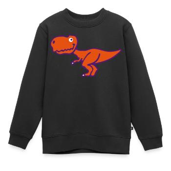 T-Rex - Sweat Premium enfant bio - noir - Devant - AI Model Kid Female (0cm)