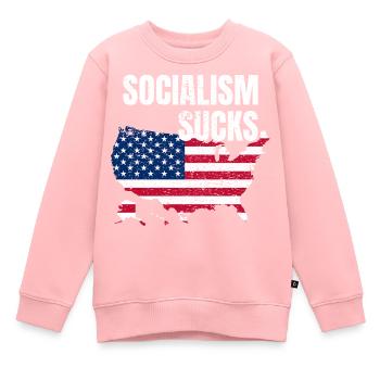 Socialism Sucks Anti Sozialismus Kapitalismus - Kinder Premium Organic Sweatshirt - Rosa - Vorne - AI Model Kid Female (0cm)