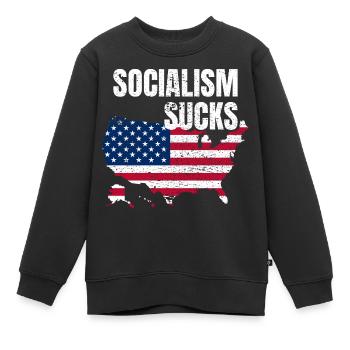 Socialism Sucks Anti Sozialismus Kapitalismus - Kinder Premium Organic Sweatshirt - Schwarz - Vorne - AI Model Kid Female (0cm)