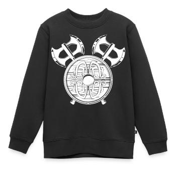 Wikinger - Kinder Premium Organic Sweatshirt - Schwarz - Vorne - AI Model Kid Female (0cm)
