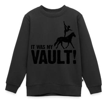 Vaulting Acrobatics Design and Equestrian Horse - Kids Premium Organic Sweatshirt - black - Front - AI Model Kid Female (0cm)