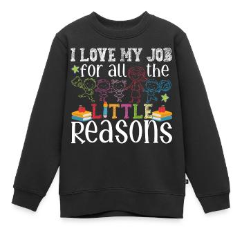 Vêtements d’enseignement mignons - Sweat Premium enfant bio - noir - Devant - AI Model Kid Female (0cm)