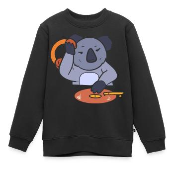 Koala DJ Disc Jockey - Kinder Premium Organic Sweatshirt - Schwarz - Vorne - AI Model Kid Female (0cm)