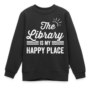 The Library Is my Happy Place The Library Lover - Kids Premium Organic Sweatshirt - black - Front - AI Model Kid Female (0cm)
