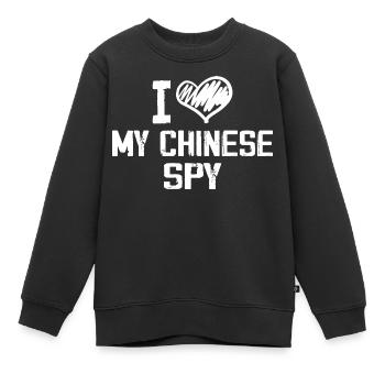 Ich liebe meinen chinesischen Spion - Kinder Premium Organic Sweatshirt - Schwarz - Vorne - AI Model Kid Female (0cm)