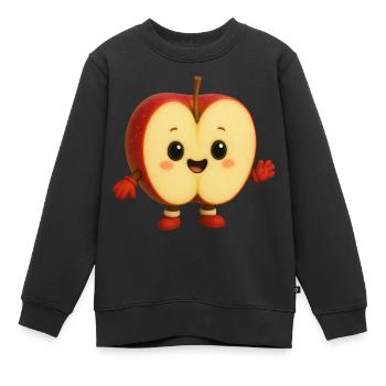 Apfel - Kinder Premium Organic Sweatshirt - Schwarz - Vorne - AI Model Kid Female (0cm)