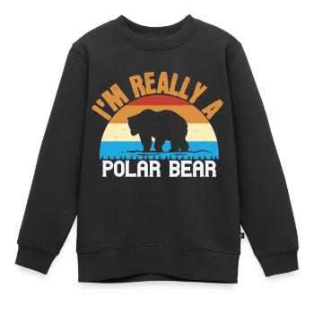 Grizzly Baer Braunbaer Natur Wald Geschenk 39 - Kinder Premium Organic Sweatshirt - Schwarz - Vorne - AI Model Kid Female (0cm)