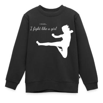 Fight Like a girl - Best fighter - Kinder Premium Organic Sweatshirt - Schwarz - Vorne - AI Model Kid Female (0cm)