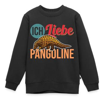 Vintage Retro Schuppentier Pangolin - Kinder Premium Organic Sweatshirt - Schwarz - Vorne - AI Model Kid Female (0cm)