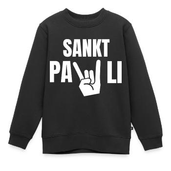 St Pauli. Éventail St pauli Éventail Paulianer Hamburger - Sweat Premium enfant bio - noir - Devant - AI Model Kid Female (0cm)