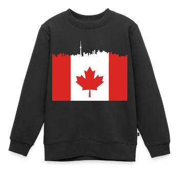 Skyline Maple Leaf Cadeau canadien - Sweat Premium enfant bio - noir - Devant - AI Model Kid Female (0cm)