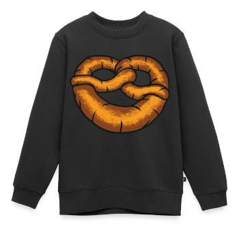 Brezel - Kinder Premium Organic Sweatshirt - Schwarz - Vorne - AI Model Kid Female (0cm)