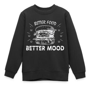 Besseres Essen, bessere Stimmung - Kinder Premium Organic Sweatshirt - Schwarz - Vorne - AI Model Kid Female (0cm)