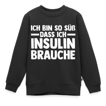 Diabetes Diabetiker - Kinder Premium Organic Sweatshirt - Schwarz - Vorne - AI Model Kid Female (0cm)