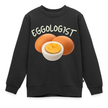 Egg, eggs, funny saying - Kids Premium Organic Sweatshirt - black - Front - AI Model Kid Female (0cm)