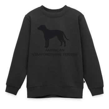American Staffordshire Terrier Silhouette - Kinder Premium Organic Sweatshirt - Schwarz - Vorne - AI Model Kid Female (0cm)