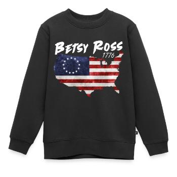 4 juillet Betsy Ross - Sweat Premium enfant bio - noir - Devant - AI Model Kid Female (0cm)