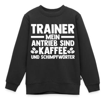 Kaffee Sportmannschaft Trainer - Kinder Premium Organic Sweatshirt - Schwarz - Vorne - AI Model Kid Female (0cm)