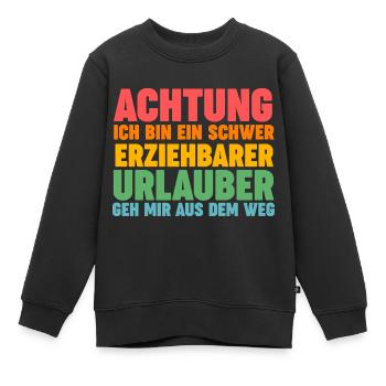 Sommerurlaub Urlauber Urlaub - Kinder Premium Organic Sweatshirt - Schwarz - Vorne - AI Model Kid Female (0cm)