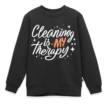 Putzen Waschen Haushalt Sauberkeit Reinigen - Kinder Premium Organic Sweatshirt - Schwarz - Vorne - AI Model Kid Female (0cm)