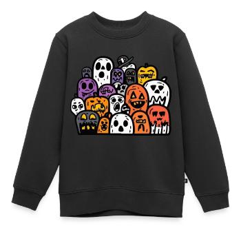 Halloween Party Figuren - Kinder Premium Organic Sweatshirt - Schwarz - Vorne - AI Model Kid Female (0cm)