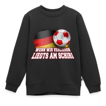 Wenn wir verlieren, liegt’s am Schiri – Fußball - Kinder Premium Organic Sweatshirt - Schwarz - Vorne - AI Model Kid Female (0cm)