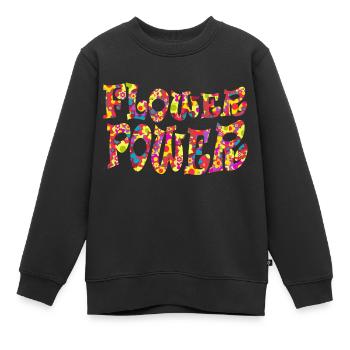 flower power hippie 1 - Kinder Premium Organic Sweatshirt - Schwarz - Vorne - AI Model Kid Female (0cm)