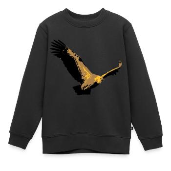 Vautour - Sweat Premium enfant bio - noir - Devant - AI Model Kid Female (0cm)
