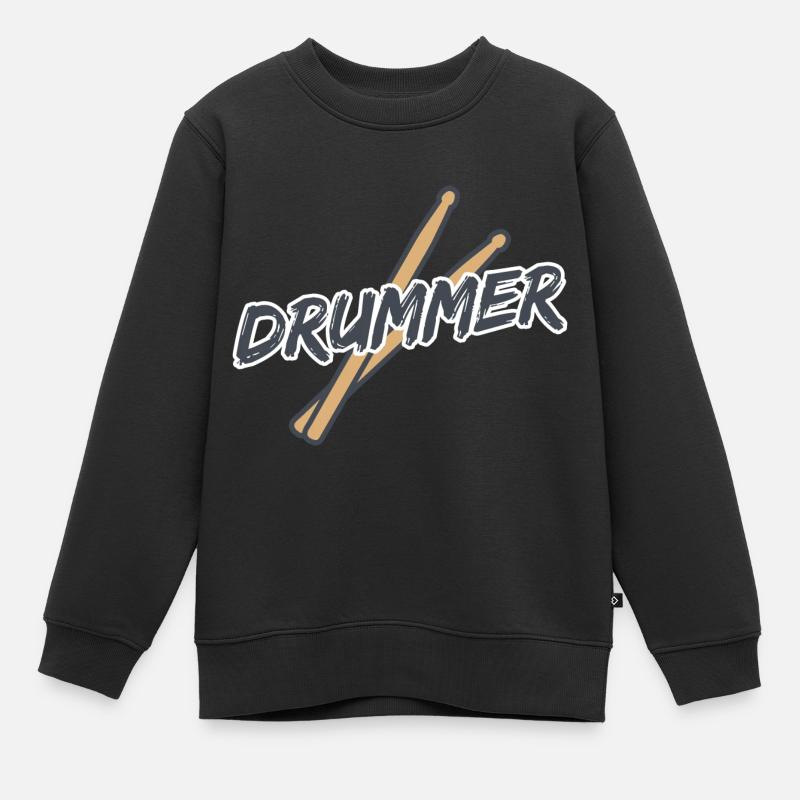 Drummer - Kinder Premium Organic Sweatshirt - Schwarz