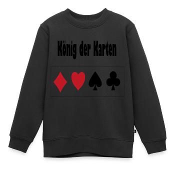 König der Karten - Kinder Premium Organic Sweatshirt - Schwarz - Vorne - AI Model Kid Female (0cm)