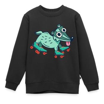 Rollschuhe - Kinder Premium Organic Sweatshirt - Schwarz - Vorne - AI Model Kid Female (0cm)