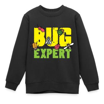 Expert en bugs. Poison entomologiste - Sweat Premium enfant bio - noir - Devant - AI Model Kid Female (0cm)