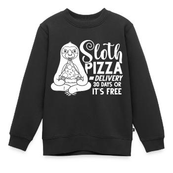 Faultier Pizza Lieferung Pizzeria Italienisch - Kinder Premium Organic Sweatshirt - Schwarz - Vorne - AI Model Kid Female (0cm)