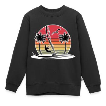 Windsurfen Windsurfer Windsurf - Kinder Premium Organic Sweatshirt - Schwarz - Vorne - AI Model Kid Female (0cm)