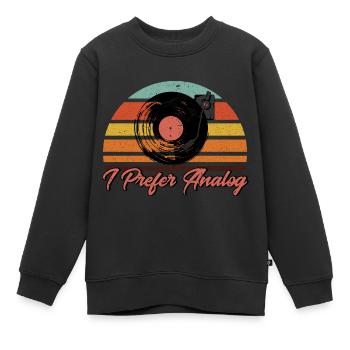 Record Collector Vinyl Record Collection - Kids Premium Organic Sweatshirt - black - Front - AI Model Kid Female (0cm)