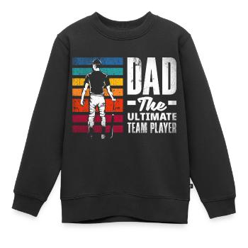 Dad The Ultimate Teamplayer Fathers Day Baseball - Kinder Premium Organic Sweatshirt - Schwarz - Vorne - AI Model Kid Female (0cm)