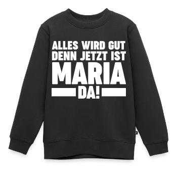 Maria - Kinder Premium Organic Sweatshirt - Schwarz - Vorne - AI Model Kid Female (0cm)