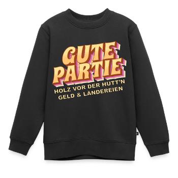 Gute Partie - Holz vor der Hütte, Geld, Land - Kinder Premium Organic Sweatshirt - Schwarz - Vorne - AI Model Kid Female (0cm)