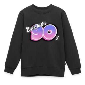 Retour aux années 90 - Sweat Premium enfant bio - noir - Devant - AI Model Kid Female (0cm)