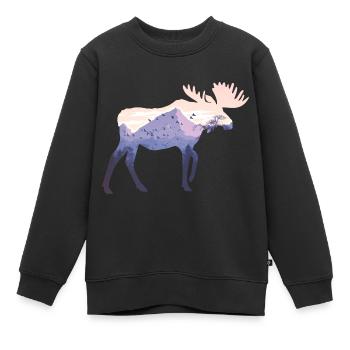 Elch - Kinder Premium Organic Sweatshirt - Schwarz - Vorne - AI Model Kid Female (0cm)