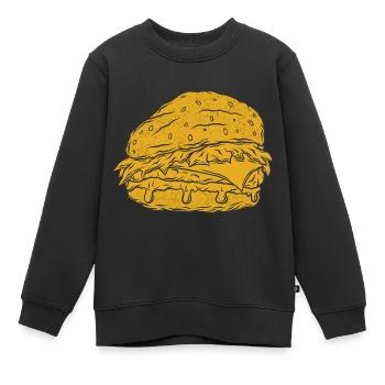 Burger - Kinder Premium Organic Sweatshirt - Schwarz - Vorne - AI Model Kid Female (0cm)