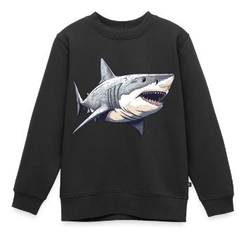 Weißer Hai - Kinder Premium Organic Sweatshirt - Schwarz - Vorne - AI Model Kid Female (0cm)