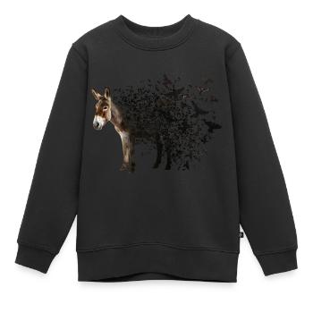 Esel - Kinder Premium Organic Sweatshirt - Schwarz - Vorne - AI Model Kid Female (0cm)