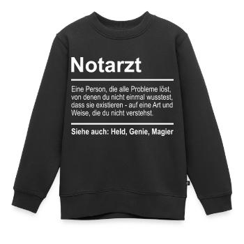 Notarzt - Kinder Premium Organic Sweatshirt - Schwarz - Vorne - AI Model Kid Female (0cm)
