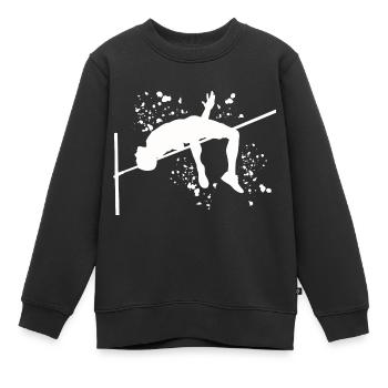 Saut en hauteur Aquarelle Saut en hauteur - Sweat Premium enfant bio - noir - Devant - AI Model Kid Female (0cm)