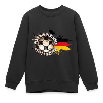 Wenn wir verlieren, liegt’s am Schiri – Fußball - Kinder Premium Organic Sweatshirt - Schwarz - Vorne - AI Model Kid Female (0cm)