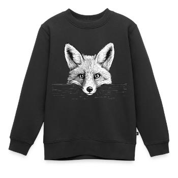 Fuchs - Kinder Premium Organic Sweatshirt - Schwarz - Vorne - AI Model Kid Female (0cm)