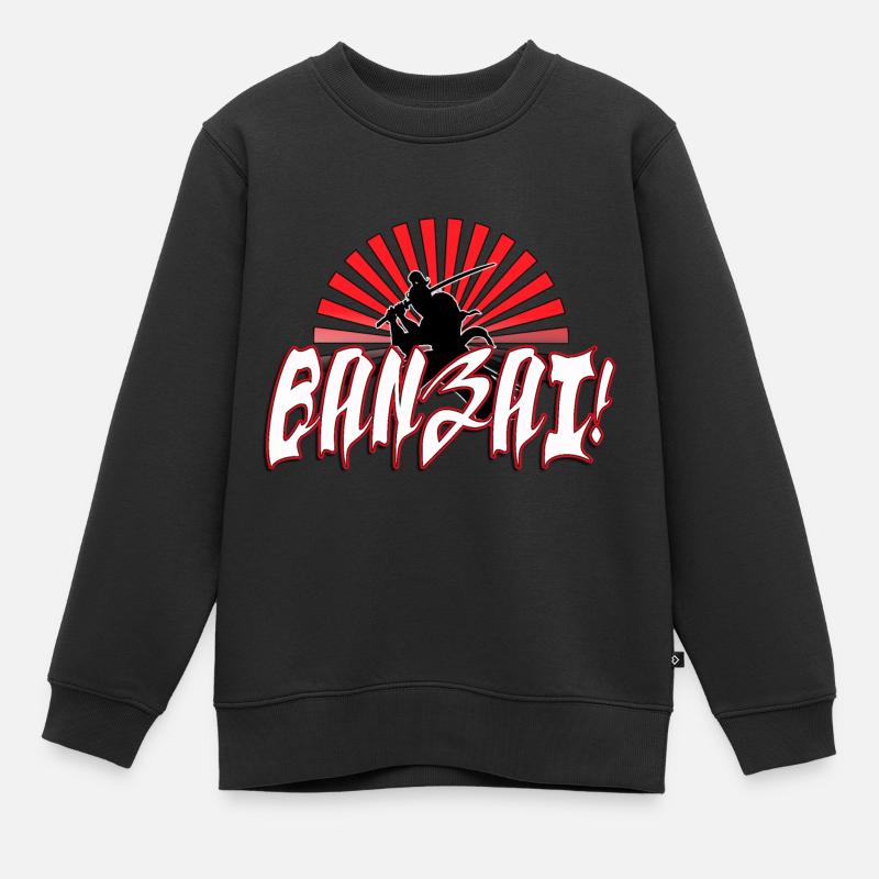 Banzai - Sweat Premium enfant bio - noir